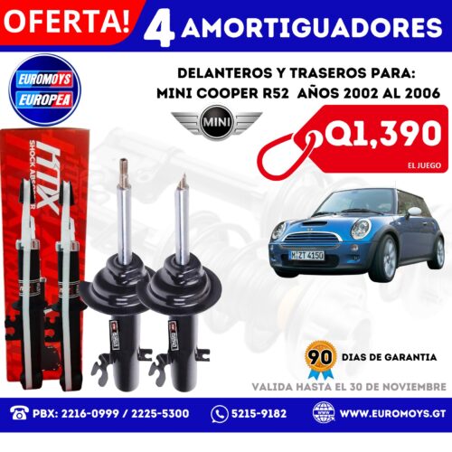 AMORTIGUADORES PARA MINI COOPER R52 DELANTEROS Y TRASEROS Q1390