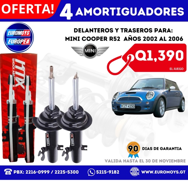 AMORTIGUADORES PARA MINI COOPER R52 DELANTEROS Y TRASEROS Q1390 compressed