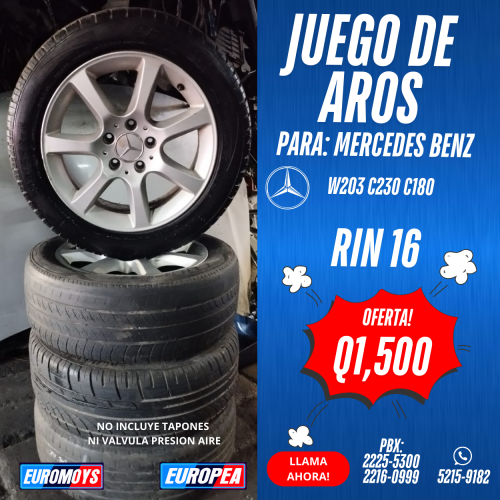 JUEGO DE AROS PARA MERCEDES BENZ W203 C230 C180 RIN 16