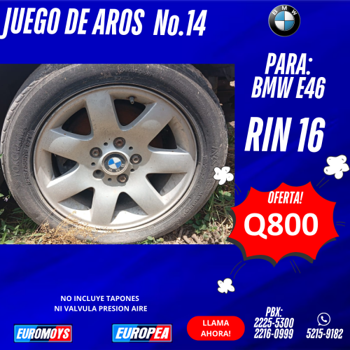 JUEGO DE AROS PARA BMW E46 RIN 16