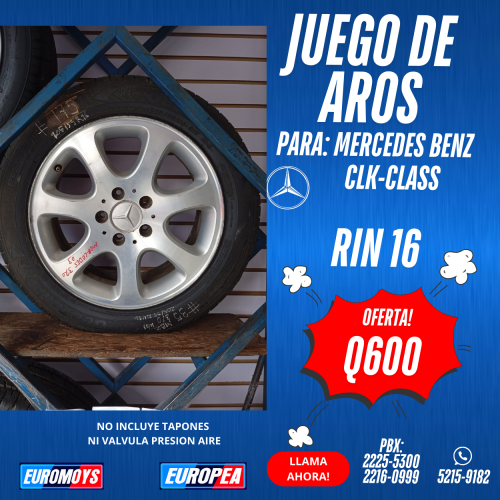 JUEGO DE AROS PARA MERCEDES BENZ CLK-CLASS RIN 16
