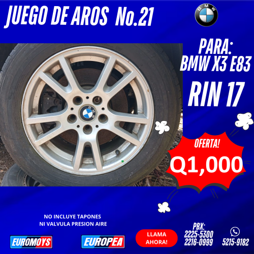 JUEGO DE AROS PARA BMW X3 E83 RIN 17