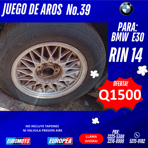 JUEGO DE AROS PARA BMW E30 RIN 14