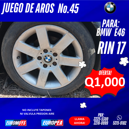 JUEGO DE AROS PARA BMW E46 RIN 17