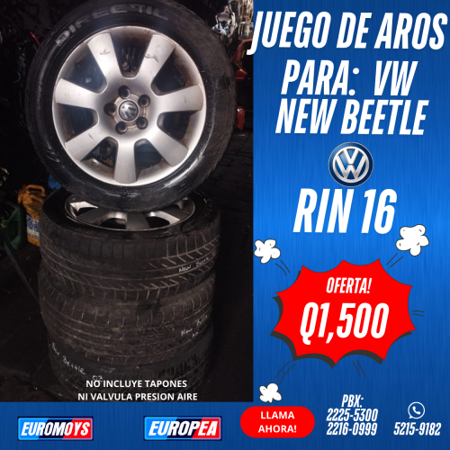 JUEGO DE AROS PARA VW NEW BEETLE RIN 16