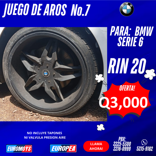 JUEGO DE AROS PARA BMW SERIE 6 RIN 20