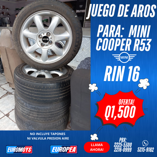 JUEGO DE AROS PARA MINI COOPER R53 RIN 16