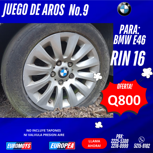 JUEGO DE AROS PARA BMW E46 RIN 16