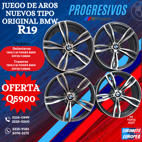 JUEGO DE AROS TIPO ORIGINAL BMW RIN 19 PROGRESIVOS