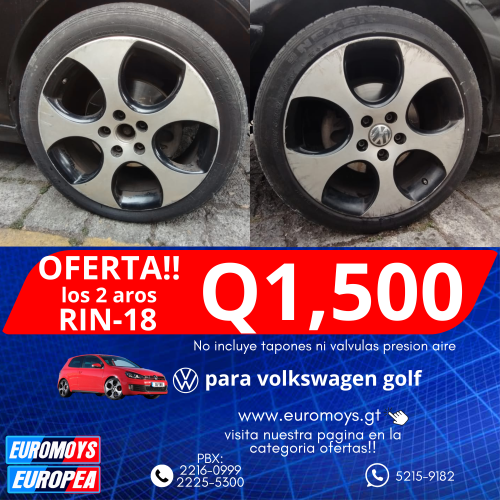 OFERTA DOS AROS RIN 18 PARA VW A6 GOLF A SOLO Q1500 EL PAR