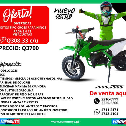 NUEVO INGRESO DE MOTOS TIPO CROSS PARA NIÑOS MODELO 2026, NUEVO ESTILO