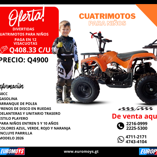 DIVERTIDAS CUATRIMOTOS PARA NIÑOS MODELO 2026