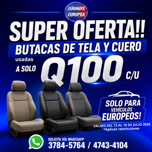 Inicio 15 OFERTA DE LA SEMANA!!! BUTACAS USADAS DE TELA Y CUERO SOLO PARA VEHICULOS EUROPEOS A SOLO Q100