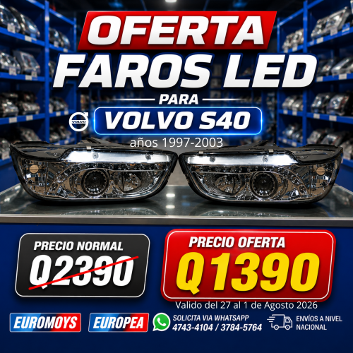 FAROS LED PARA VOLVO S40 AÑOS 1997-2003 EN SUPER OFERTA!!  Q1390 VALIDO SOLO DEL 27 AL 1 DE AGOSTO 2026