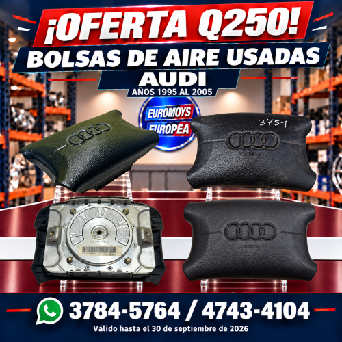 BOLSAS DE AIRE PARA AUDI A4 AÑOS 1995-2005 A SOLO Q250 OFERTA VALIDA HASTA EL 30 DE SEPTIEMBRE DE 2026