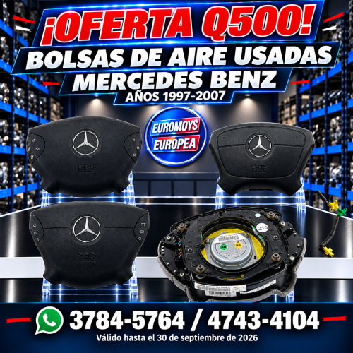 BOLSAS DE AIRE PARA MERCEDES BENZ AÑOS 1997 AL 2007 OFERTA Q500 VALIDA HASTA EL 30 DE SEPTIEMBRE DE 2026